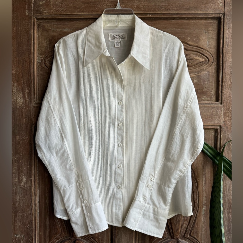 Ryan Michael Blouse, Sz L, 70/Cotton & 30/Silk